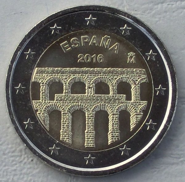 2 Euro Gedenkmünze Spanien 2016 Aquädukt von Segovia unz.