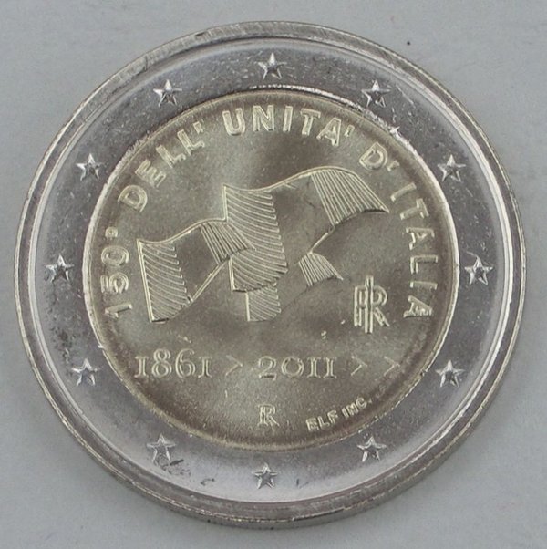 2 Euro Gedenkmünze Italien 2011 150 Jahre Vereinigung unz