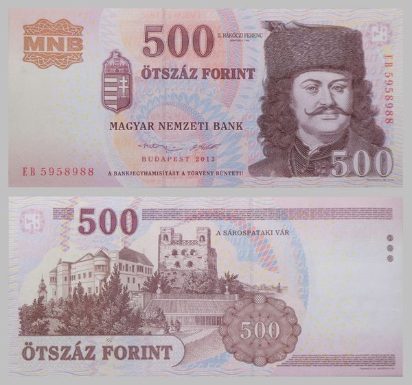 Ungarn / Hungary 500 Forint 2013 p196e unz.
