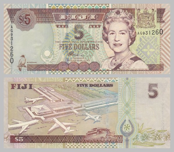 Fidschi / Fiji 5 Dollars 2002 p105b unz