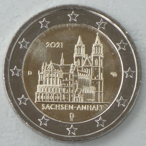 2 Euro Deutschland D 2021 Sachsen-Anhalt / Magdeburger Dom unz.