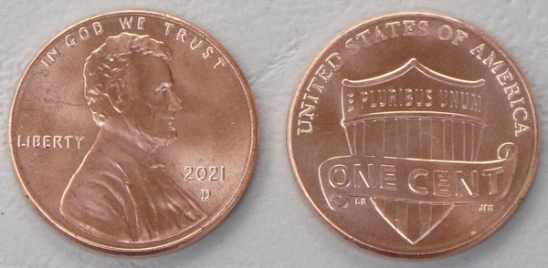 USA 1 Cent Lincoln 2021 D unz.