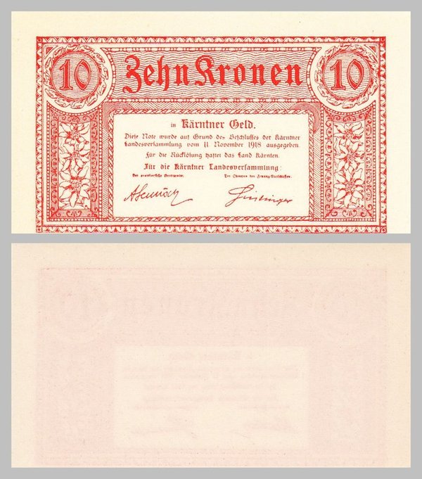 Österreich / Austria Kärnten 10 Kronen 1918 pS102 unz.