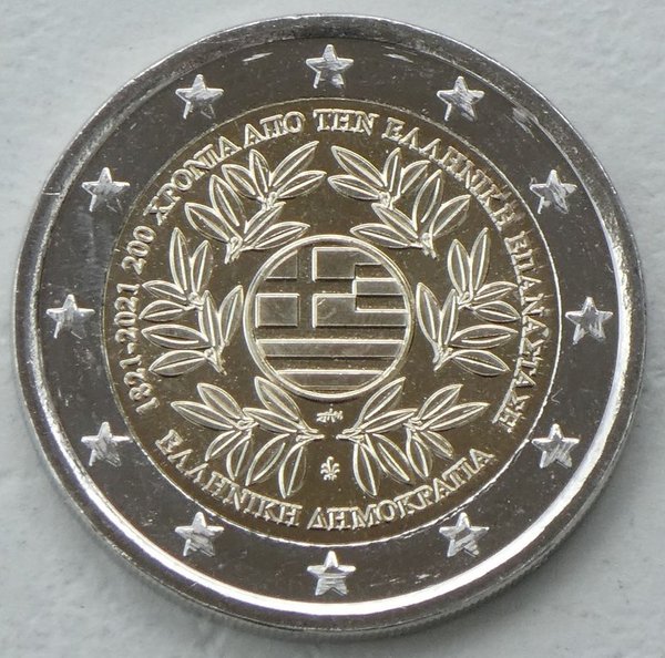 2 Euro Gedenkmünze Griechenland 2021 Griechische Revolution unz.
