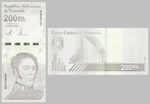 Venezuela 200000 Bolivares 2020 unz