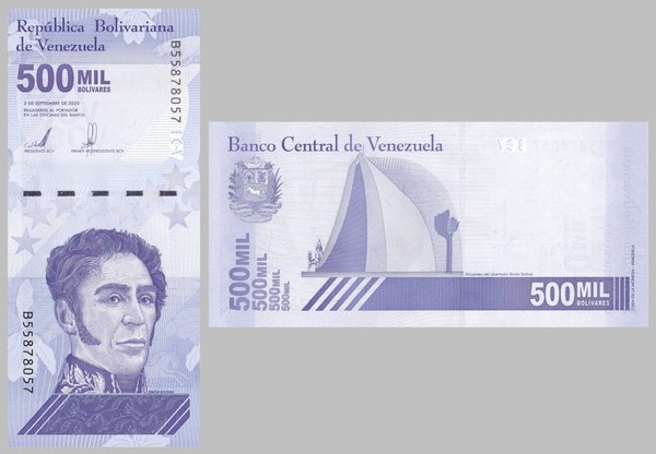 Venezuela 500000 Bolivares 2020 unz