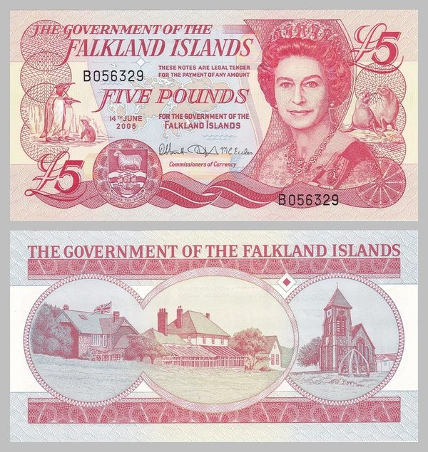 Falklandinseln 5 Pounds 2005 p17a unz