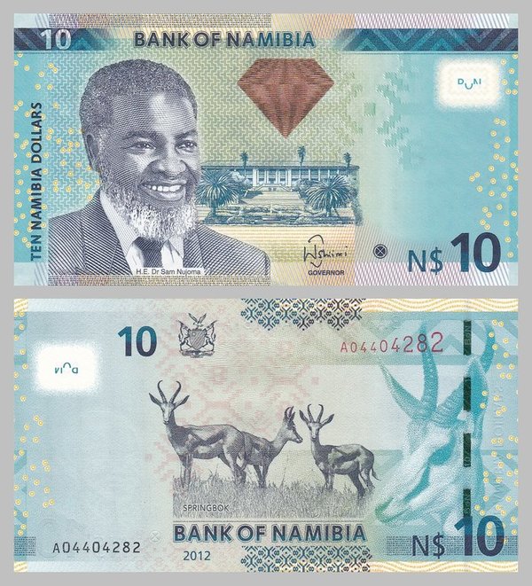 Namibia 10 Dollars 2012 p11a unz.