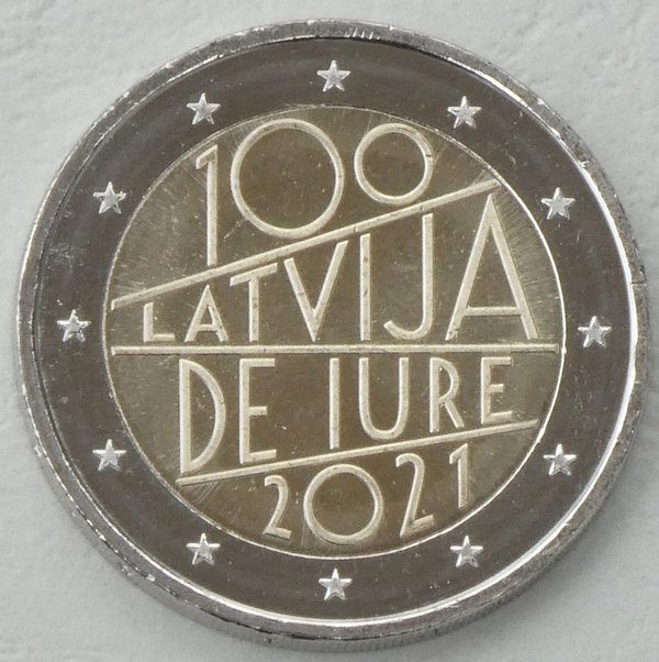 2 Euro Gedenkmünze Lettland 2021 De Iure unz.