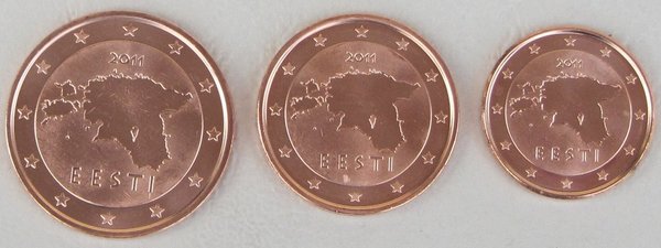 1+2+5 Euro Cent Estland 2011 unz