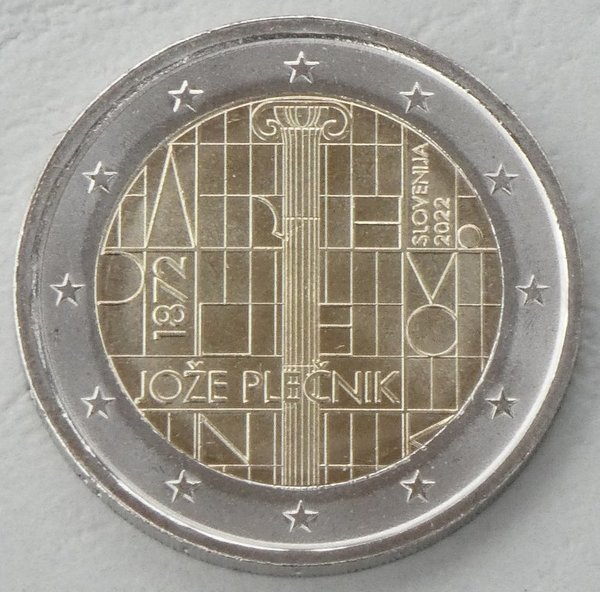 2 Euro Gedenkmünze Slowenien 2022 Joze Plecnik unz.