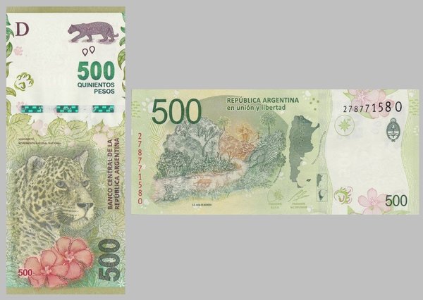 Argentinien 500 Pesos 2016 p365 sign3 unz.