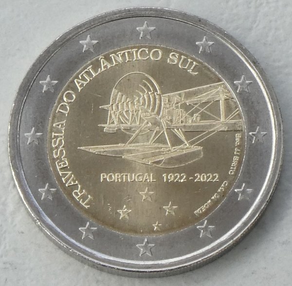 2 Euro Gedenkmünze Portugal 2022 Erstüberquerung des Südatlantik unz.