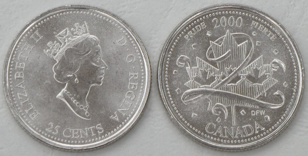 Kanada 25 Cents Gedenkmünze 2000 Stolz p384.2 unz.