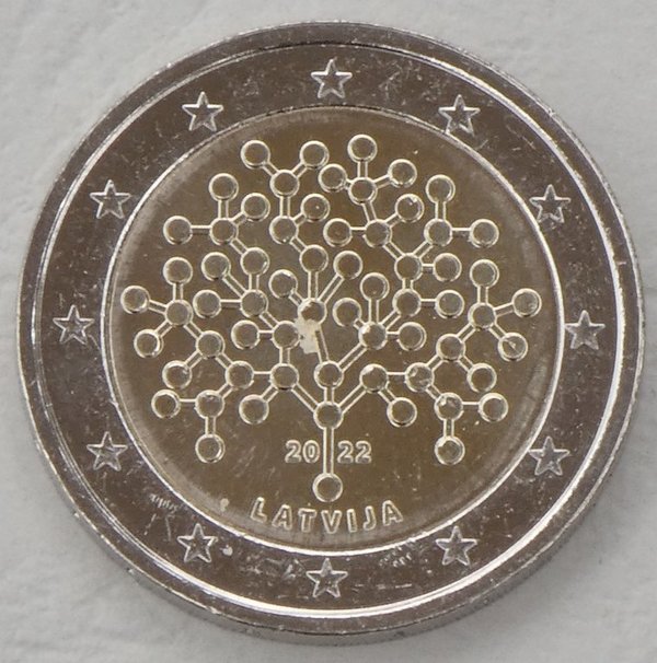 2 Euro Gedenkmünze Lettland 2022 100 Jahre Lettische Bank unz.