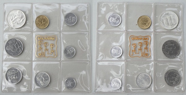 San Marino KMS Kursmünzensatz 1972 st