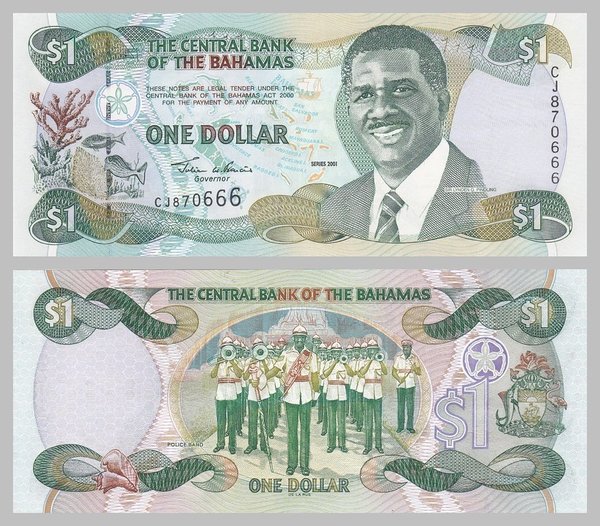 Bahamas 1 Dollar 2001 p69a unz