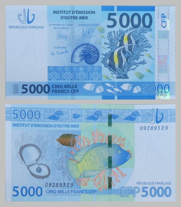 Französisch Polynesien / French Polynesia 5000 Francs 2014 p7 unz.