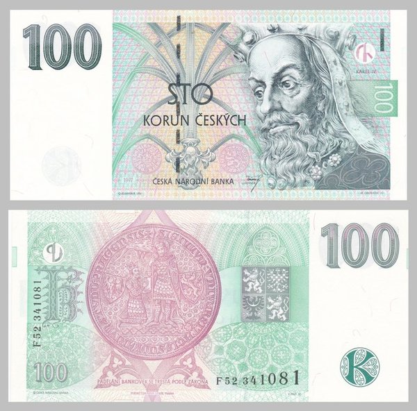 Tschechien 100 Korun 1997 p18d unz.