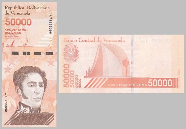Venezuela 50000 Bolivares 2019 unz