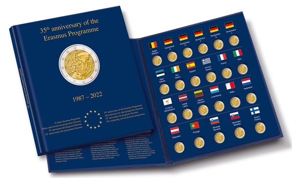 Leuchtturm Münzalbum Presso Erasmus für 23x 2 Euro Münzen 2022
