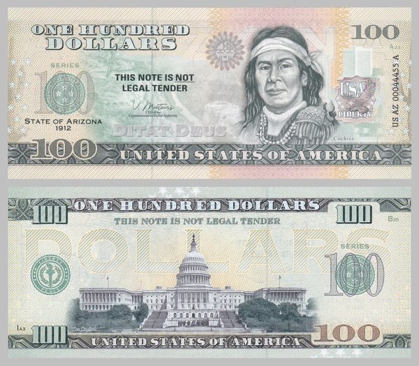 USA 100 Dollars Souvenirschein novelty note - Arizona - Cochise