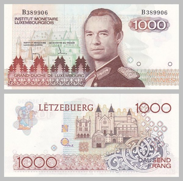 Luxemburg 1000 Francs 1985 p59a unz