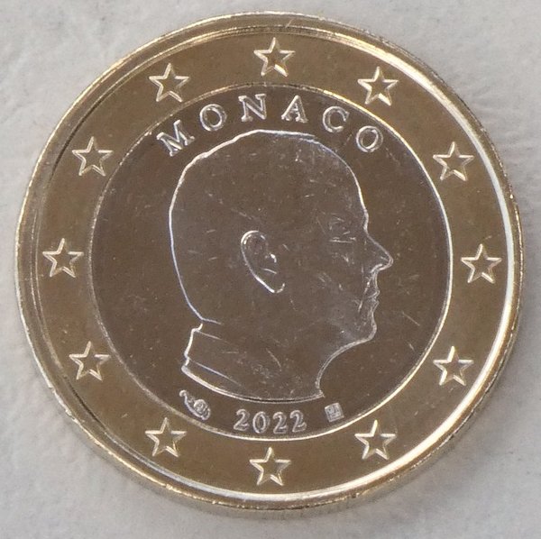 1 Euro Kursmünze Monaco 2022 Albert II unz