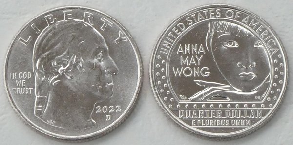 USA American Women Quarter Anna May Wong 2022 D unz.