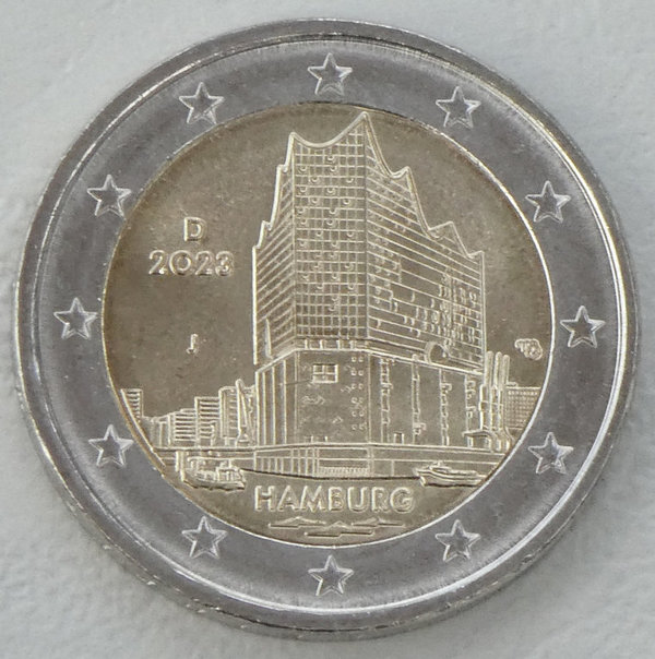 2 Euro Gedenkmünze Deutschland J 2023 Hamburg /  Elbphilharmonie unz.