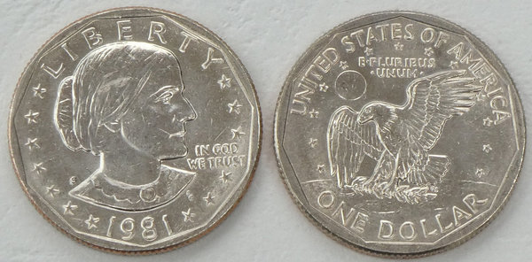 USA Susan B. Anthony Dollar Kursmünze 1981 S p207 unz.