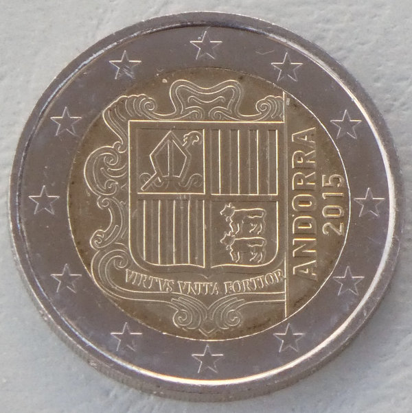 2 Euro Kursmünze Andorra 2015 unz.