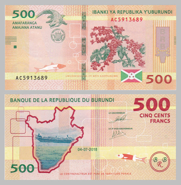 Burundi 500 Francs 2018 unz.