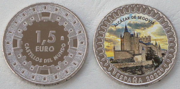 1,5 Euro Spanien 2023 Burgen und Schlösser Alcazar de Segovia unz.