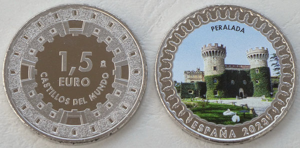 1,5 Euro Spanien 2023 Burgen und Schlösser Schloss Peralada unz.