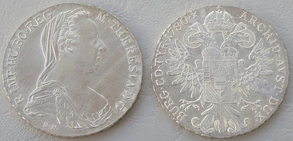 Österreich Maria Theresia Taler 1780 Silber / Ag p1866 unz.