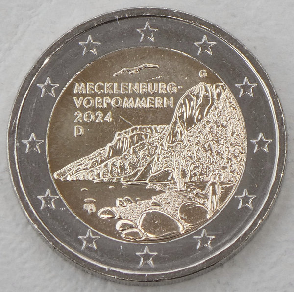 2 Euro Gedenkmünze Deutschland G 2024 Mecklenburg-Vorpommern / Königsstuhl unz.