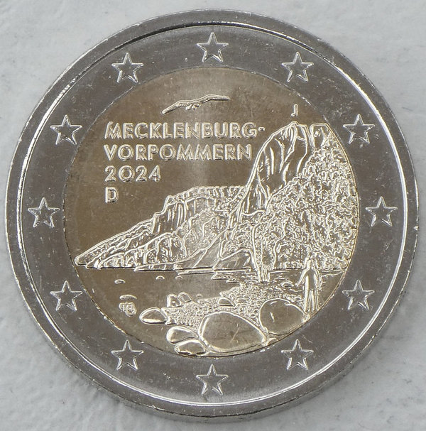 2 Euro Gedenkmünze Deutschland J 2024 Mecklenburg-Vorpommern / Königsstuhl unz.