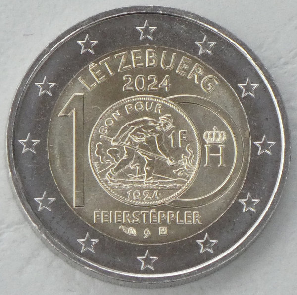 2 Euro Gedenkmünze Luxemburg 2024 Feierstëppler unz.